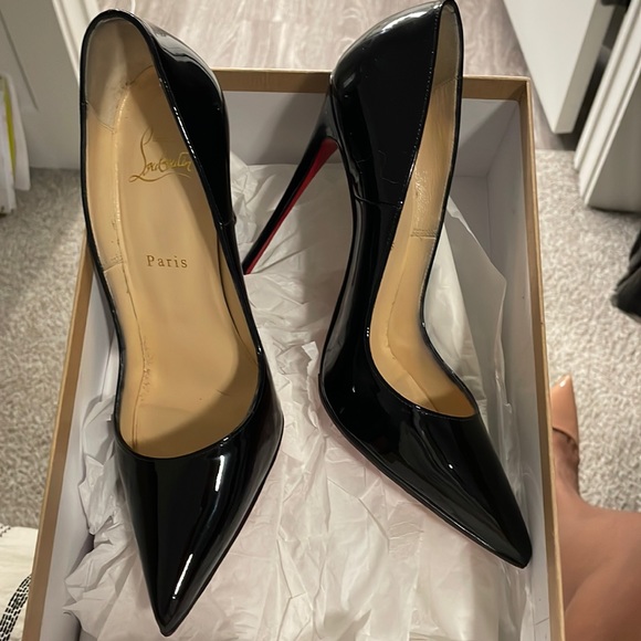 Christian Louboutin Shoes - Black So Kates worn twice. Red protectors added to the bottom size 38.5